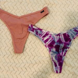Pink and Purple VS Tie-Dye Thong Set